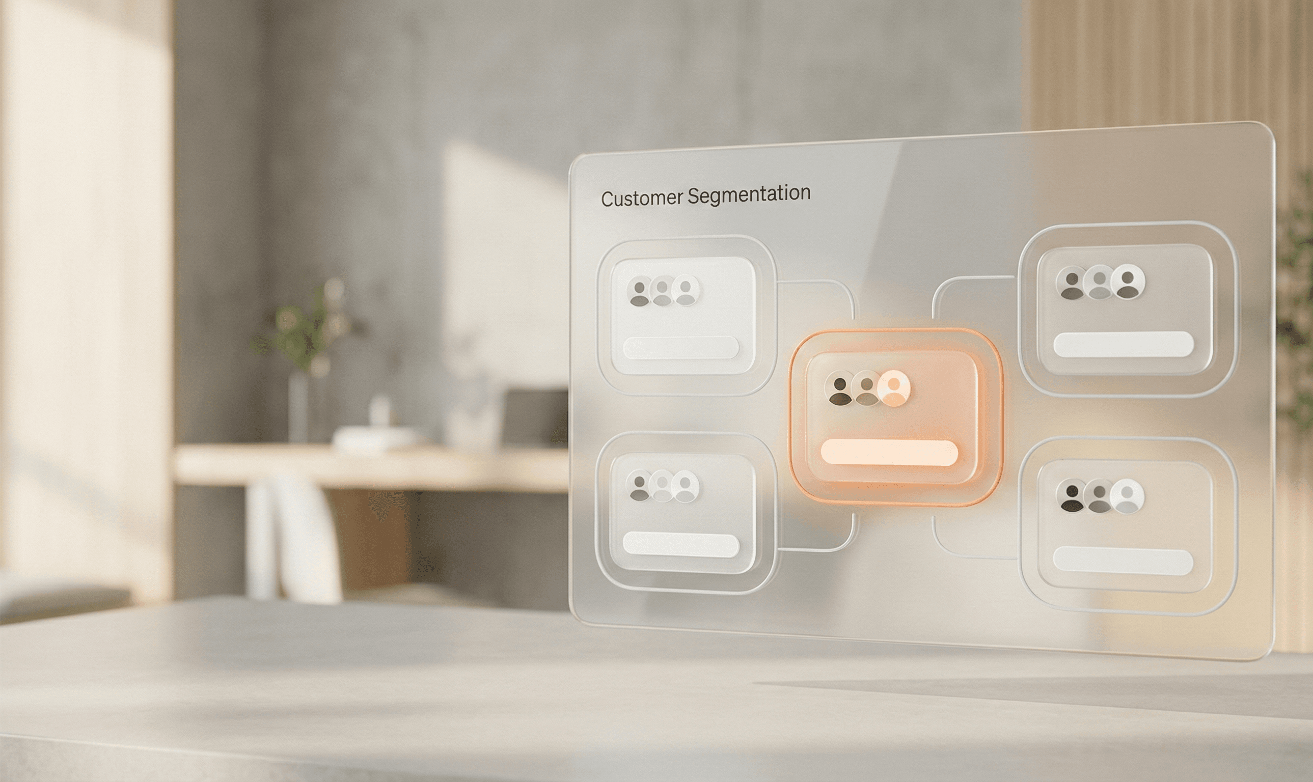Interfaz de segmentación de clientes para analizar demanda y retención