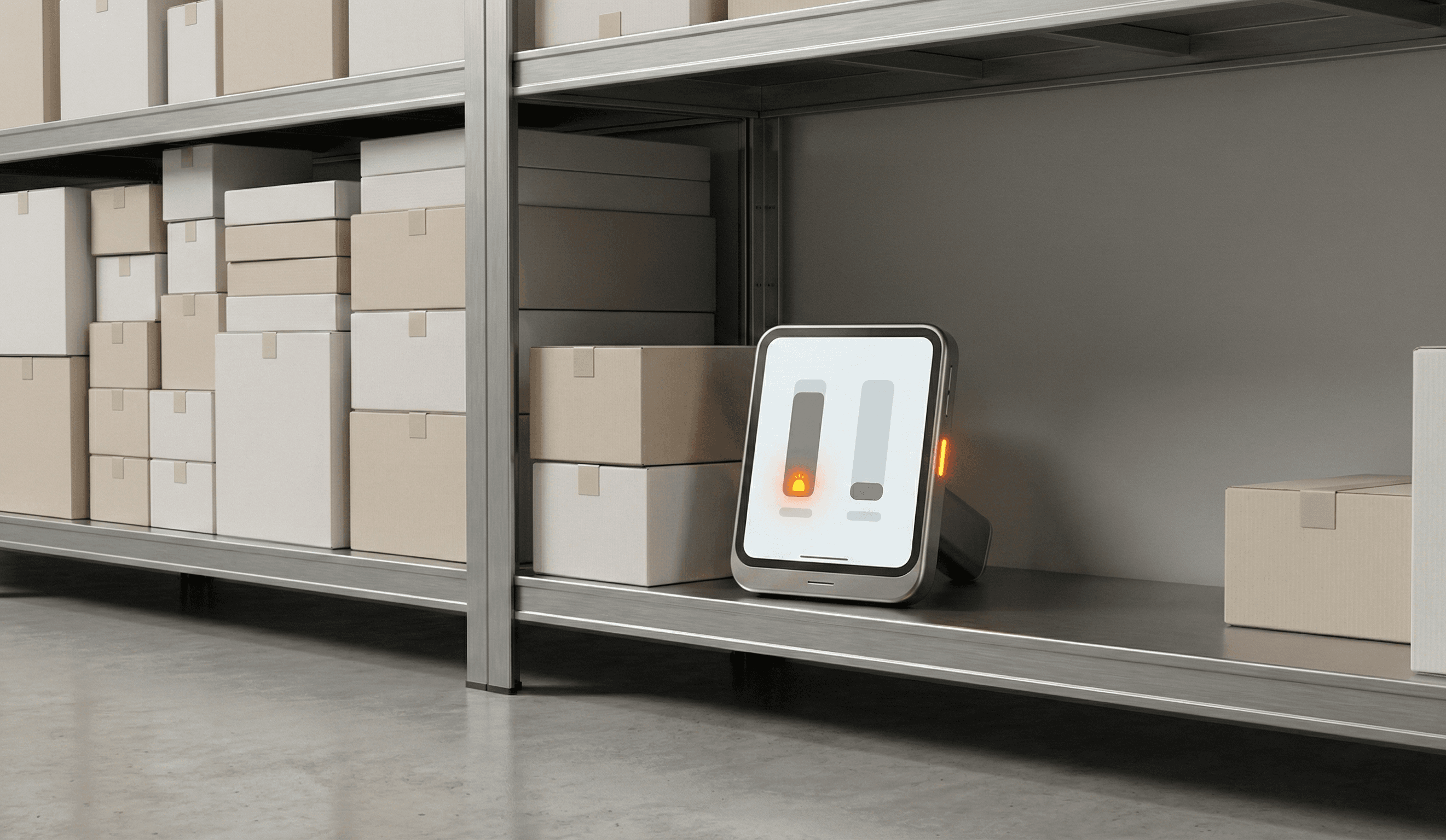 Estanterías con aviso de stock que representan desequilibrios de inventario