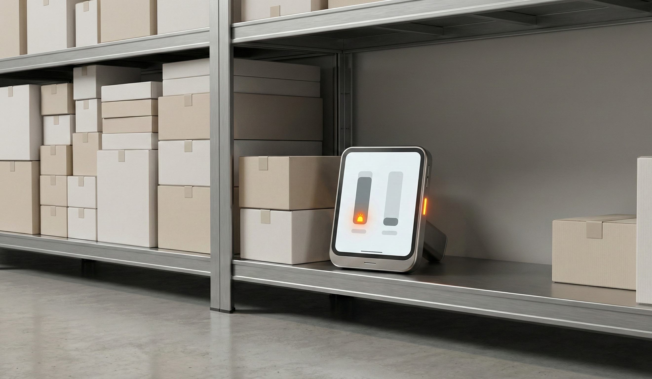 Estanterías con aviso de stock que representan desequilibrios de inventario